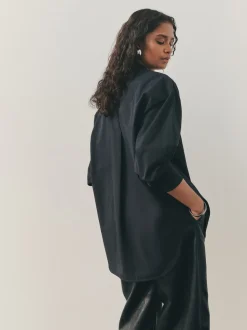 Nothing Ordinary Black Pure Cotton Relaxed Shirt