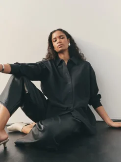 Nothing Ordinary Black Pure Cotton Relaxed Shirt