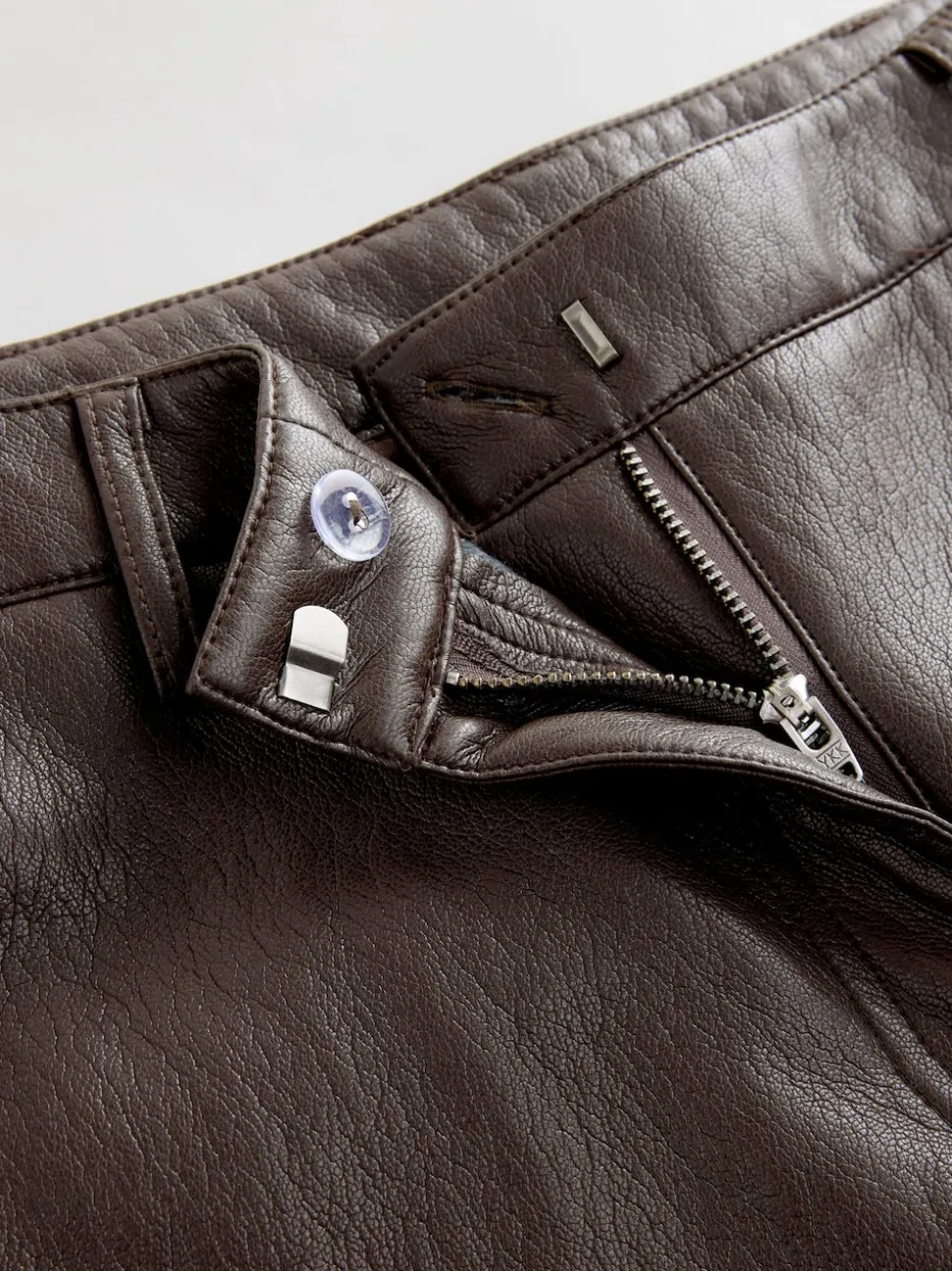 Nothing Ordinary Chocolate Brown Faux Leather Barrel Leg Trousers