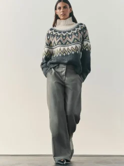 Nothing Ordinary Grey Faux Leather Wide Leg Trousers