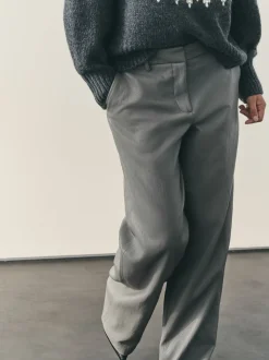 Nothing Ordinary Grey Faux Leather Wide Leg Trousers