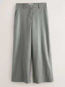 Nothing Ordinary Grey Faux Leather Wide Leg Trousers