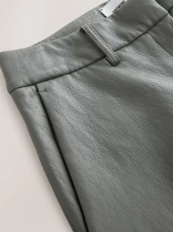 Nothing Ordinary Grey Faux Leather Wide Leg Trousers