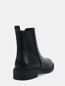Novo Black Wide Fit Dottie Flat Chelsea Ankle Boots