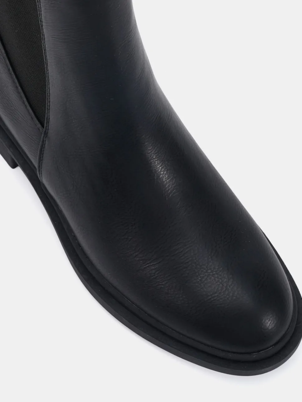 Novo Black Wide Fit Dottie Flat Chelsea Ankle Boots