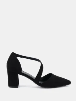 Novo Black Wide Fit Idaho Mid Block Asymetric Strap Point Courts