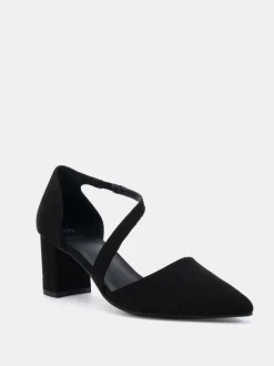 Novo Black Wide Fit Idaho Mid Block Asymetric Strap Point Courts