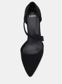 Novo Black Wide Fit Idaho Mid Block Asymetric Strap Point Courts