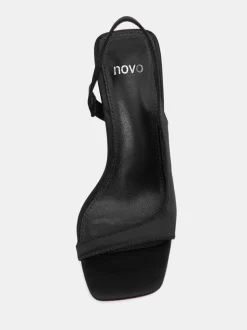 Novo Black Wide Fit Wide Fit Leah Slingback Sandals