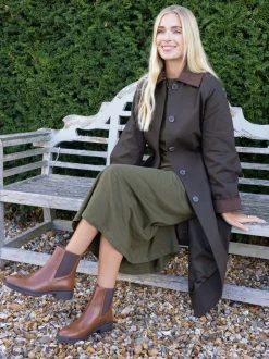 Novo Brown Dottie Flat Chelsea Ankle Boots