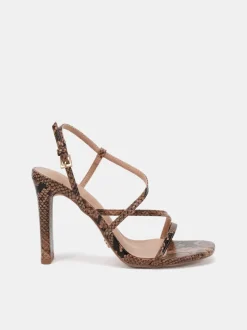 Novo Brown MONDRIAN Strappy Heeled Sandals