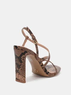 Novo Brown MONDRIAN Strappy Heeled Sandals
