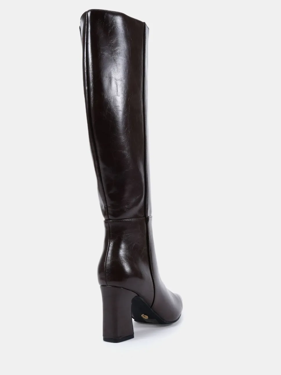 Novo Brown Wide Fit Gala Point Toe Block Heel Knee Boots