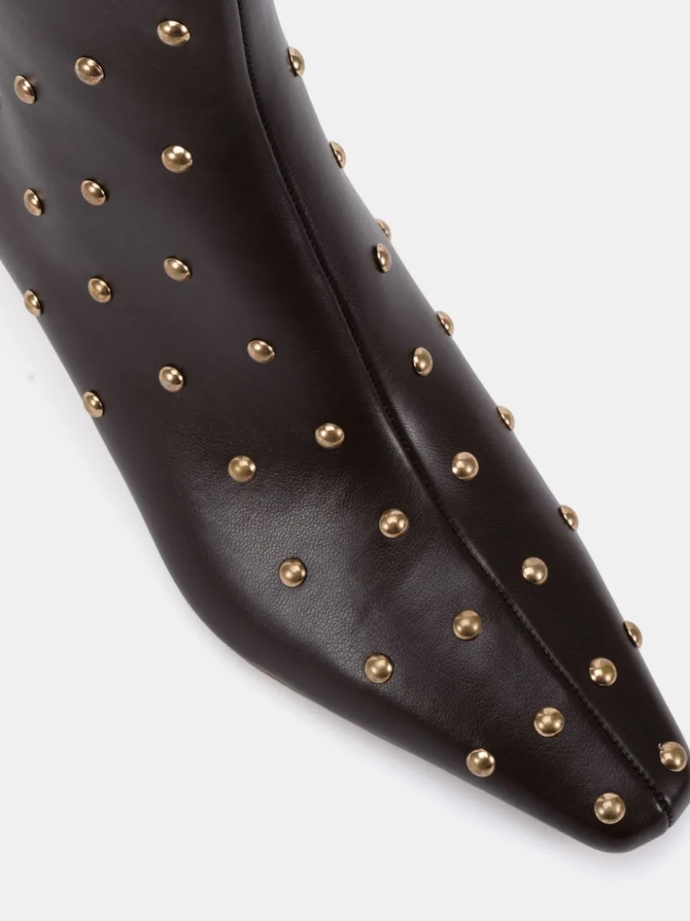 Novo Brown Wide Fit Wide Fit Kiki Studded Low Heel Ankle Boots