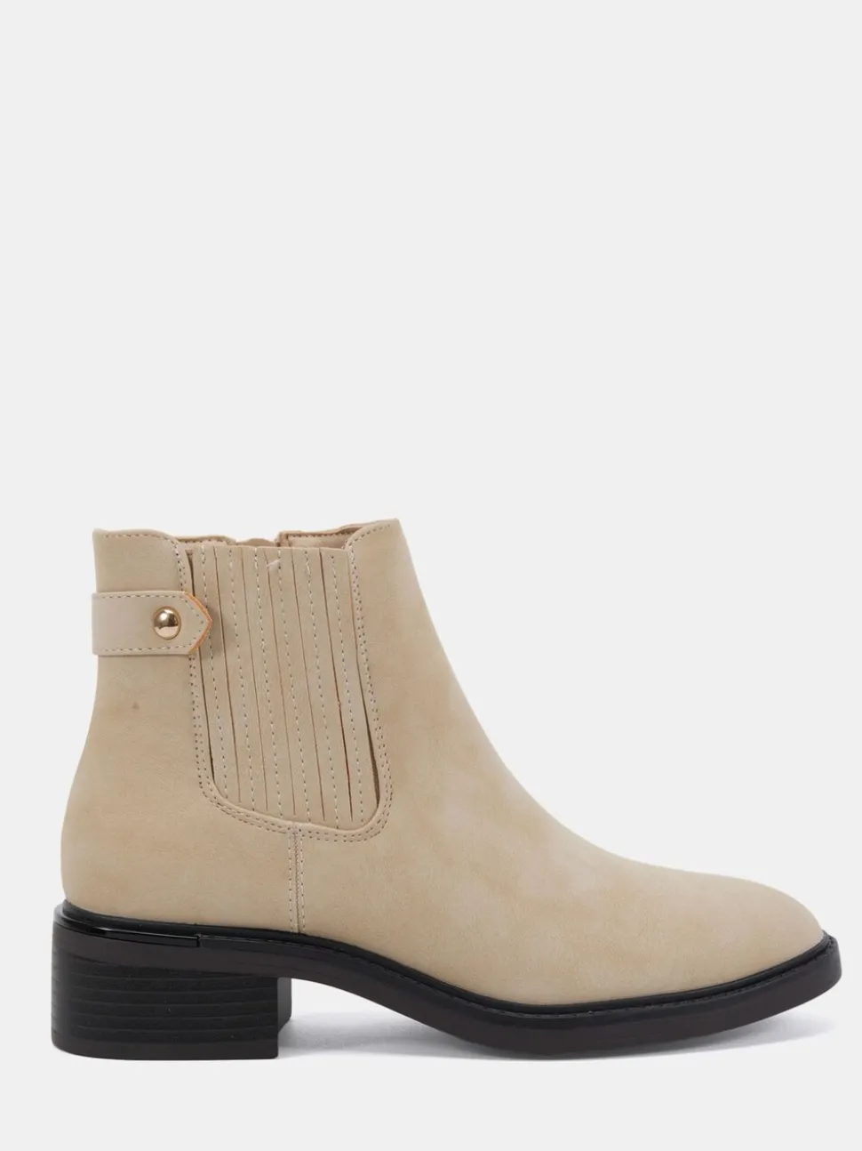 Novo Cream Wide Fit Darlina Flat Chelsea Ankle Boots