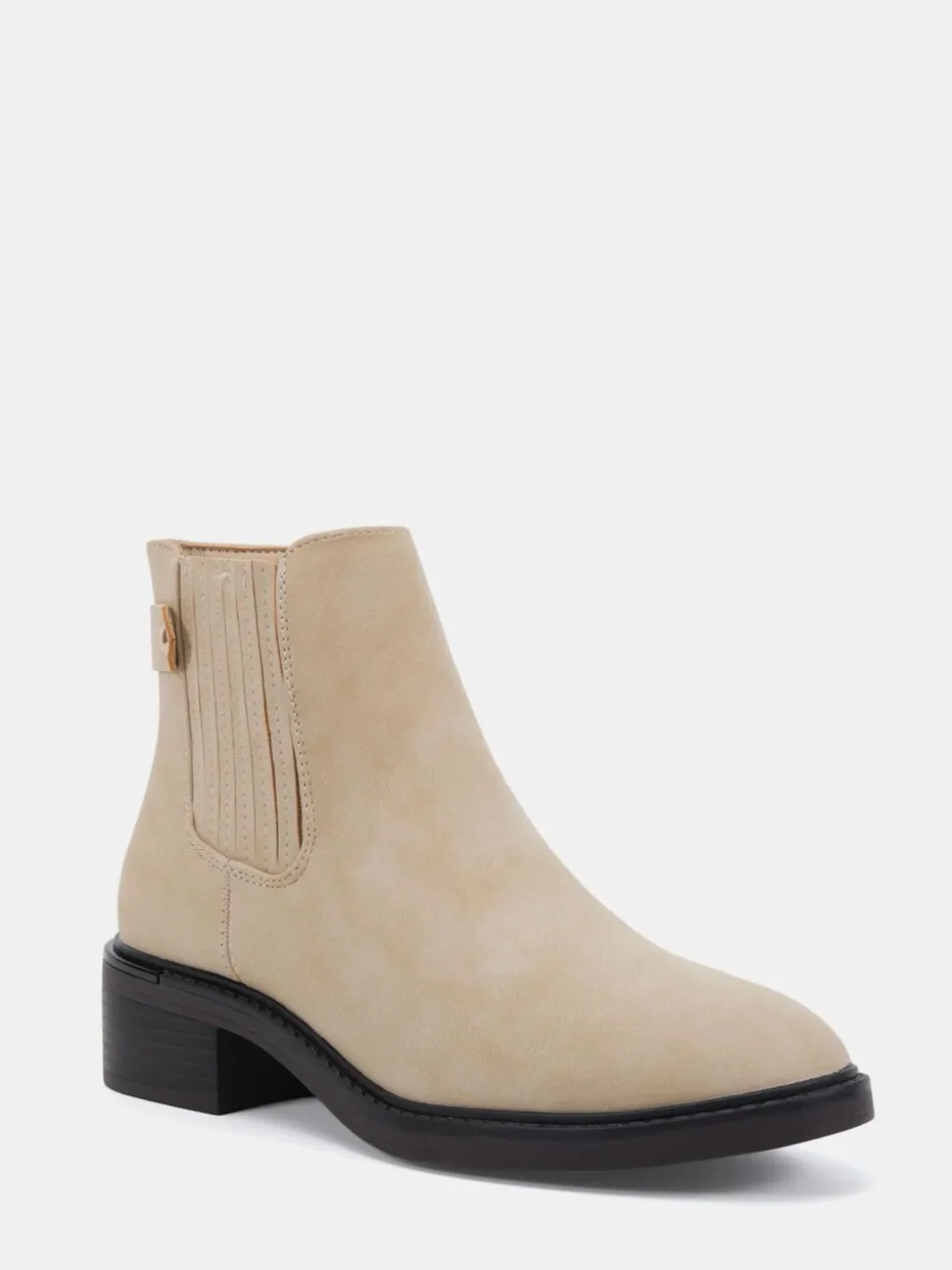 Novo Cream Wide Fit Darlina Flat Chelsea Ankle Boots