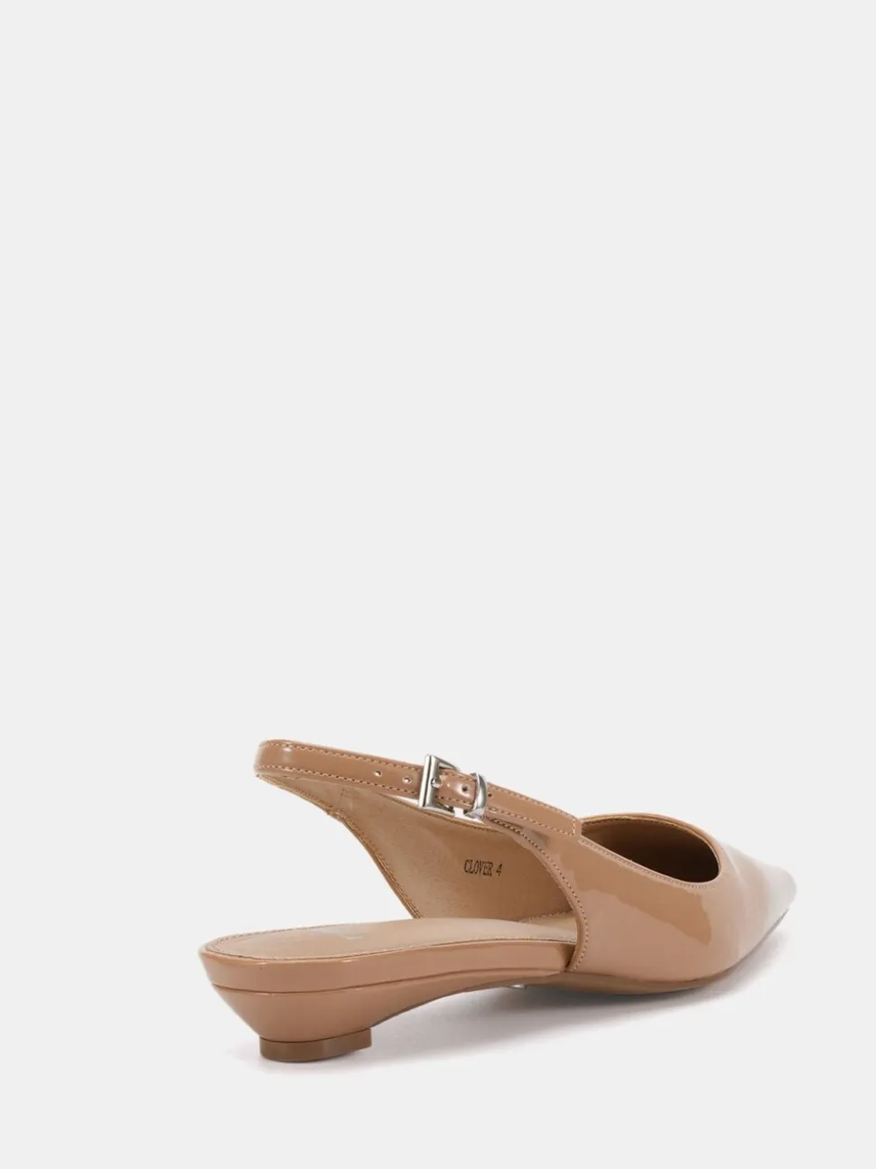 Novo Natural Clover Point Toe Low Heel Slingback Shoes