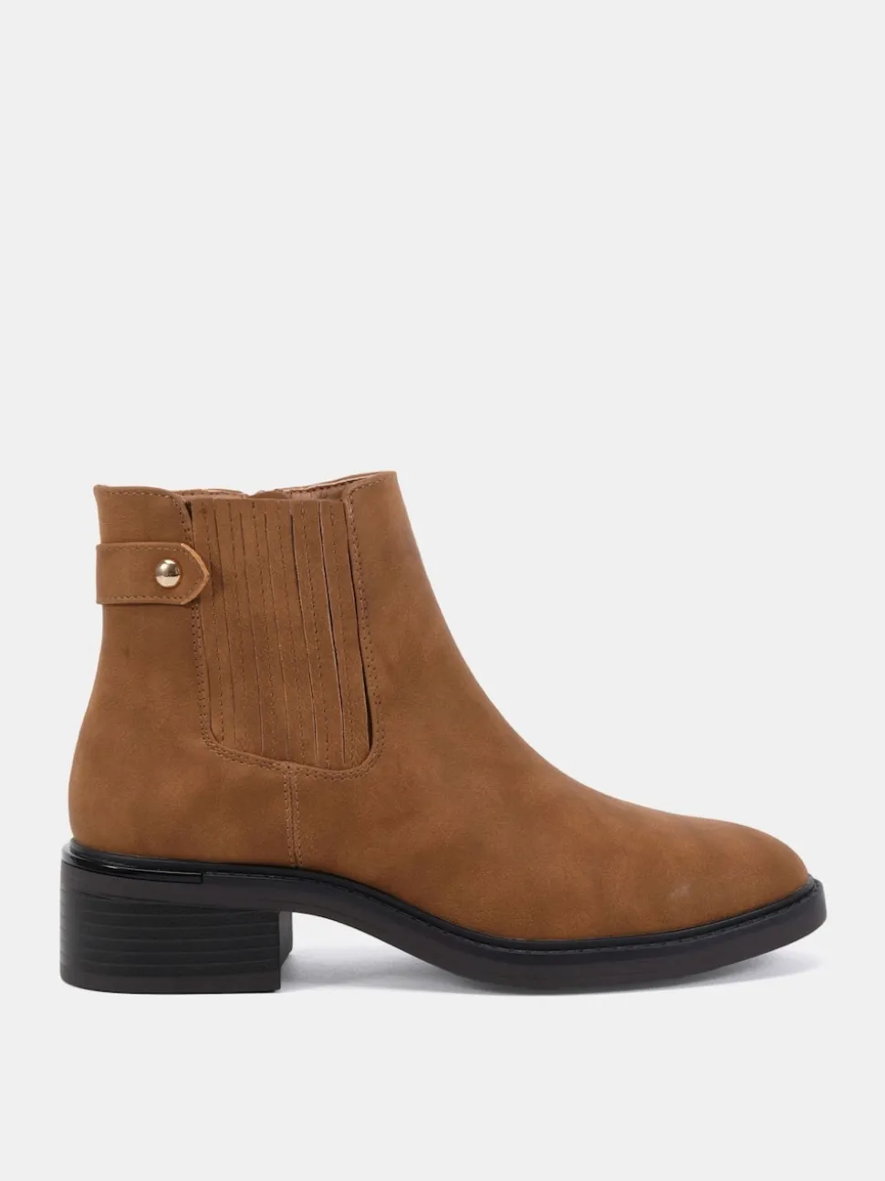 Novo Natural Wide Fit Wide Fit Darlina Flat Chelsea Ankle Boots