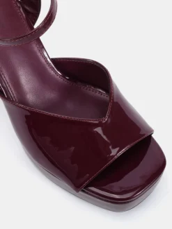 Novo Red Layla Platform Heeled Sandals