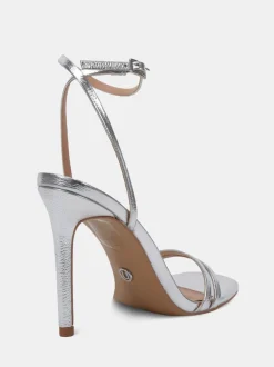 Novo Silver Wide Fit MATILDA Strappy Heeled Sandals