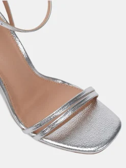 Novo Silver Wide Fit MATILDA Strappy Heeled Sandals