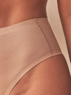 Nude High Waist Thong Shaping Tummy Control Premium Cotton Blend Knickers