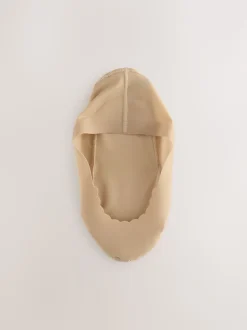 Nude Scallop Edge Sheer Invisible Socks 2 Pack