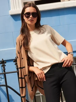 Oatmeal Cream Heavyweight Short Sleeve Crew Neck T-Shirt