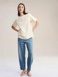 Oatmeal Cream Heavyweight Short Sleeve Crew Neck T-Shirt