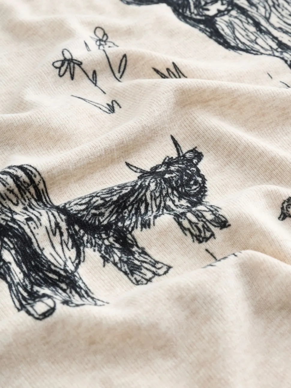 Oatmeal Hamish The Highland Cow Cosy Short Pyjamas Set