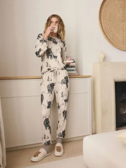 Oatmeal Hamish The Highland Cow Cosy Long Sleeve Pyjamas