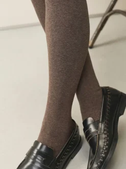 Oatmeal/Neutral Marl Warm Handle Knitted Tights 2 Pack