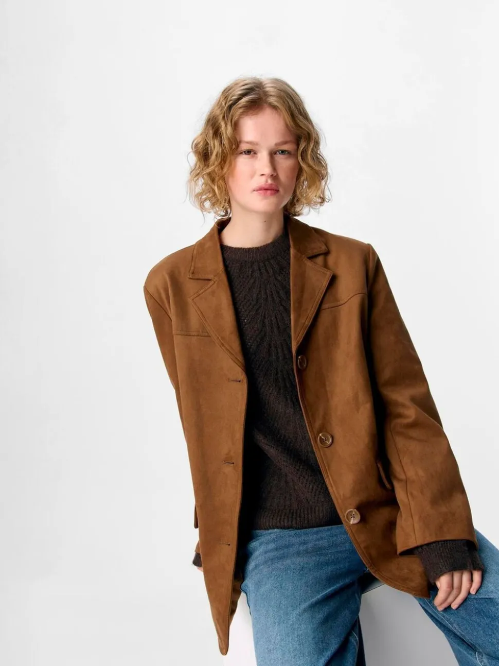 OBJECT Brown Faux Suede Jacket