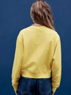 Ochre Yellow Graphic Farmers Market Crew Neck Sweatshirt