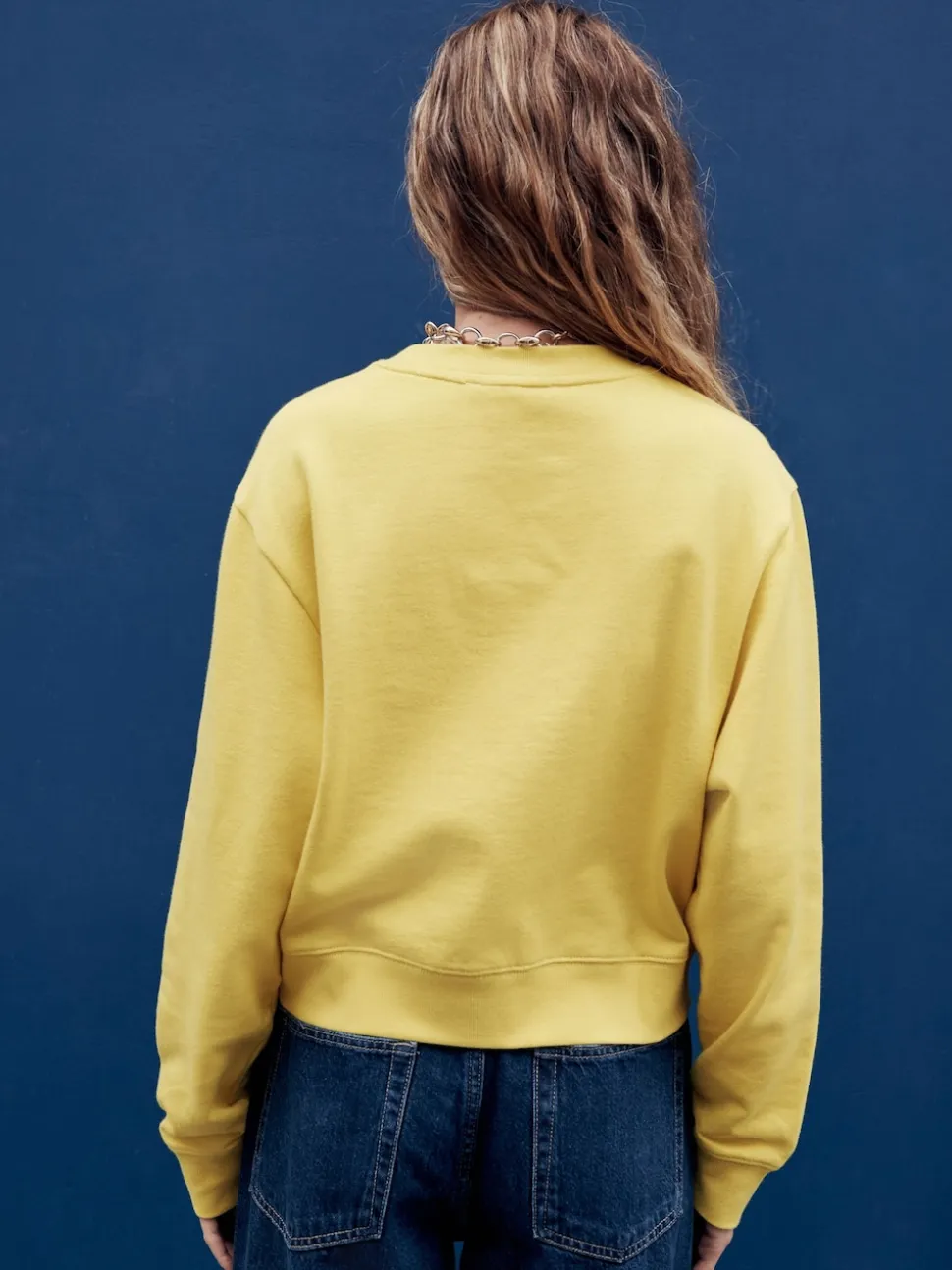 Ochre Yellow Graphic Farmers Market Crew Neck Sweatshirt