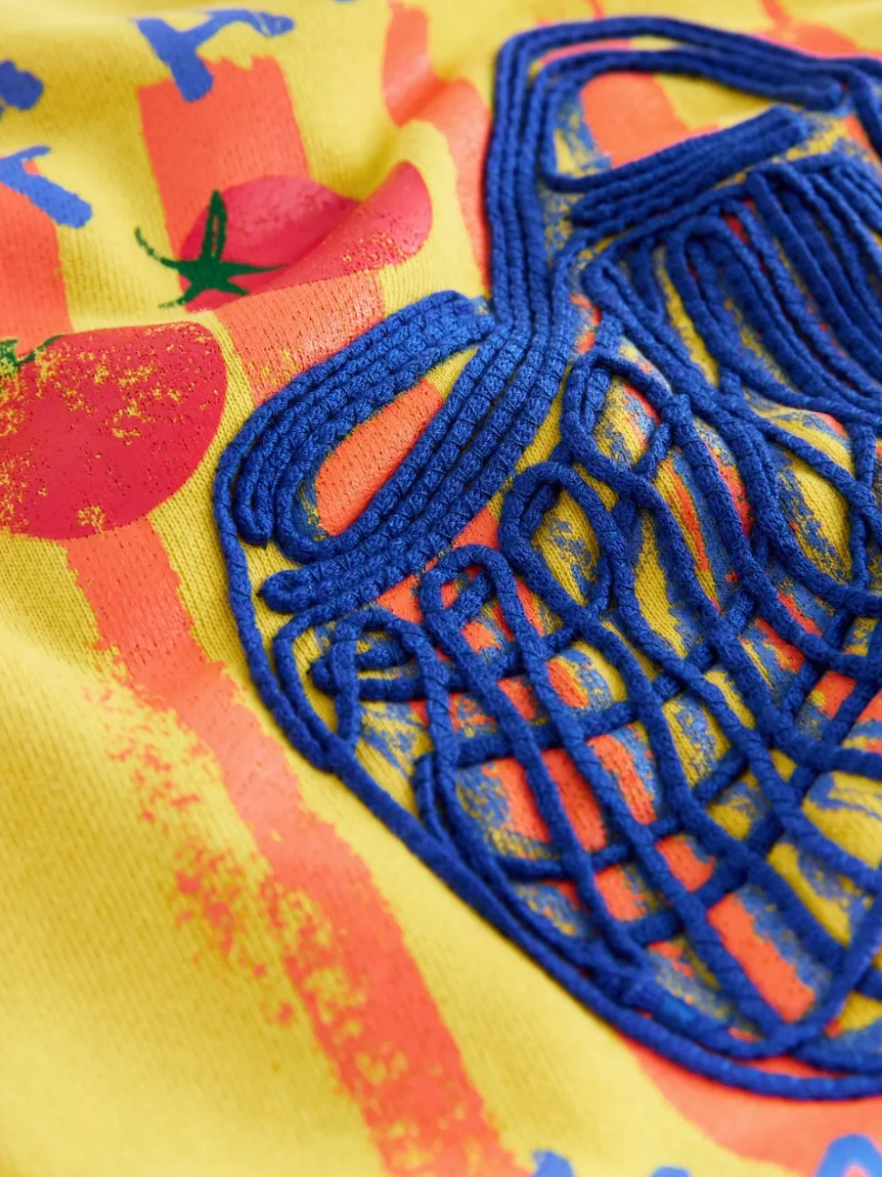 Ochre Yellow Graphic Farmers Market Crew Neck Sweatshirt
