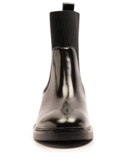 Off The Hook Black Brook Chelsea Ankle Boots With Elastic Side Panels