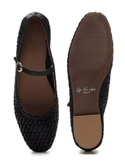 Off The Hook Black Regent Ballerina Leather Ballet Pumps