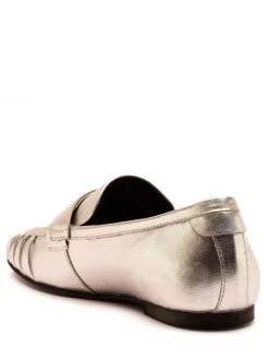 Off The Hook Silver Charing Flat Casual Slip On Leather Loafers