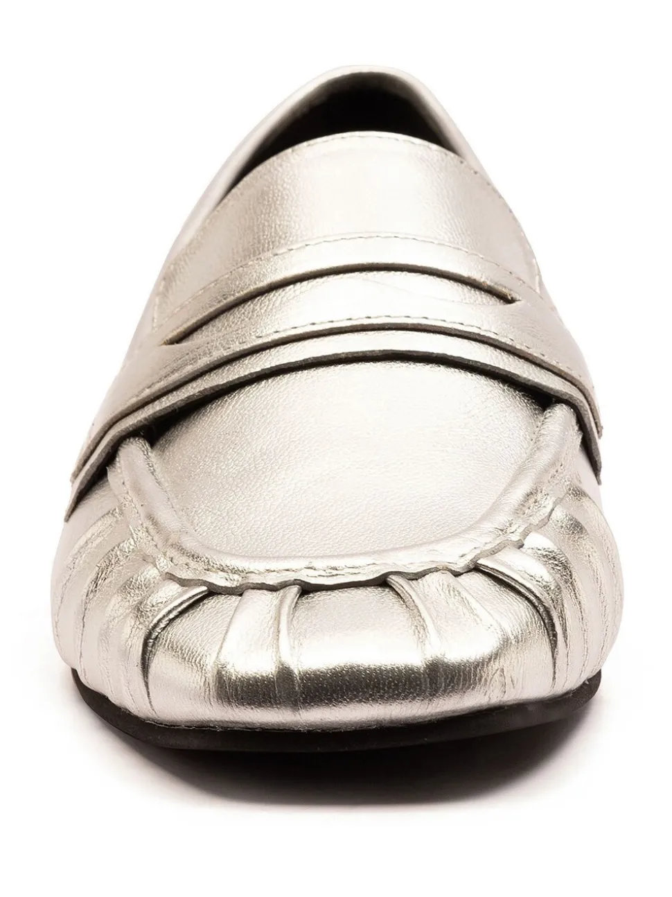 Off The Hook Silver Charing Flat Casual Slip On Leather Loafers