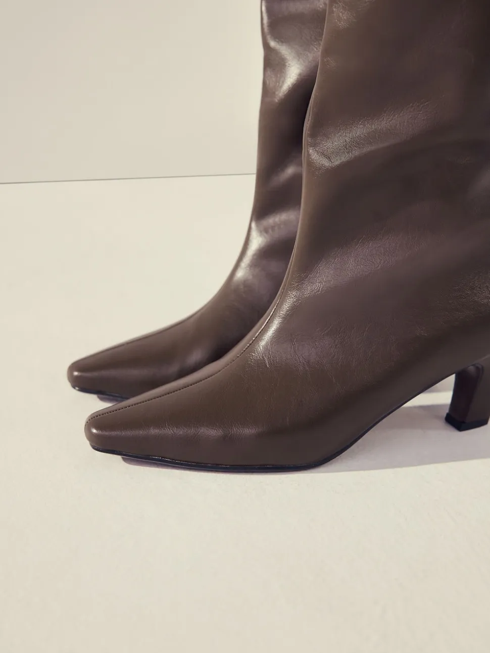 Olive Green Forever Comfort® Curved Heel Knee High Boots
