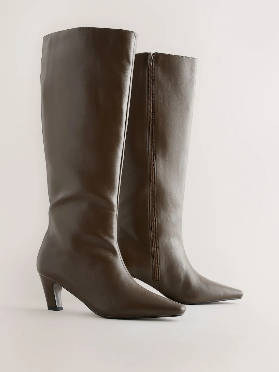 Olive Green Forever Comfort® Curved Heel Knee High Boots