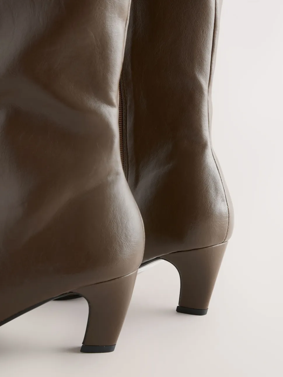 Olive Green Forever Comfort® Curved Heel Knee High Boots