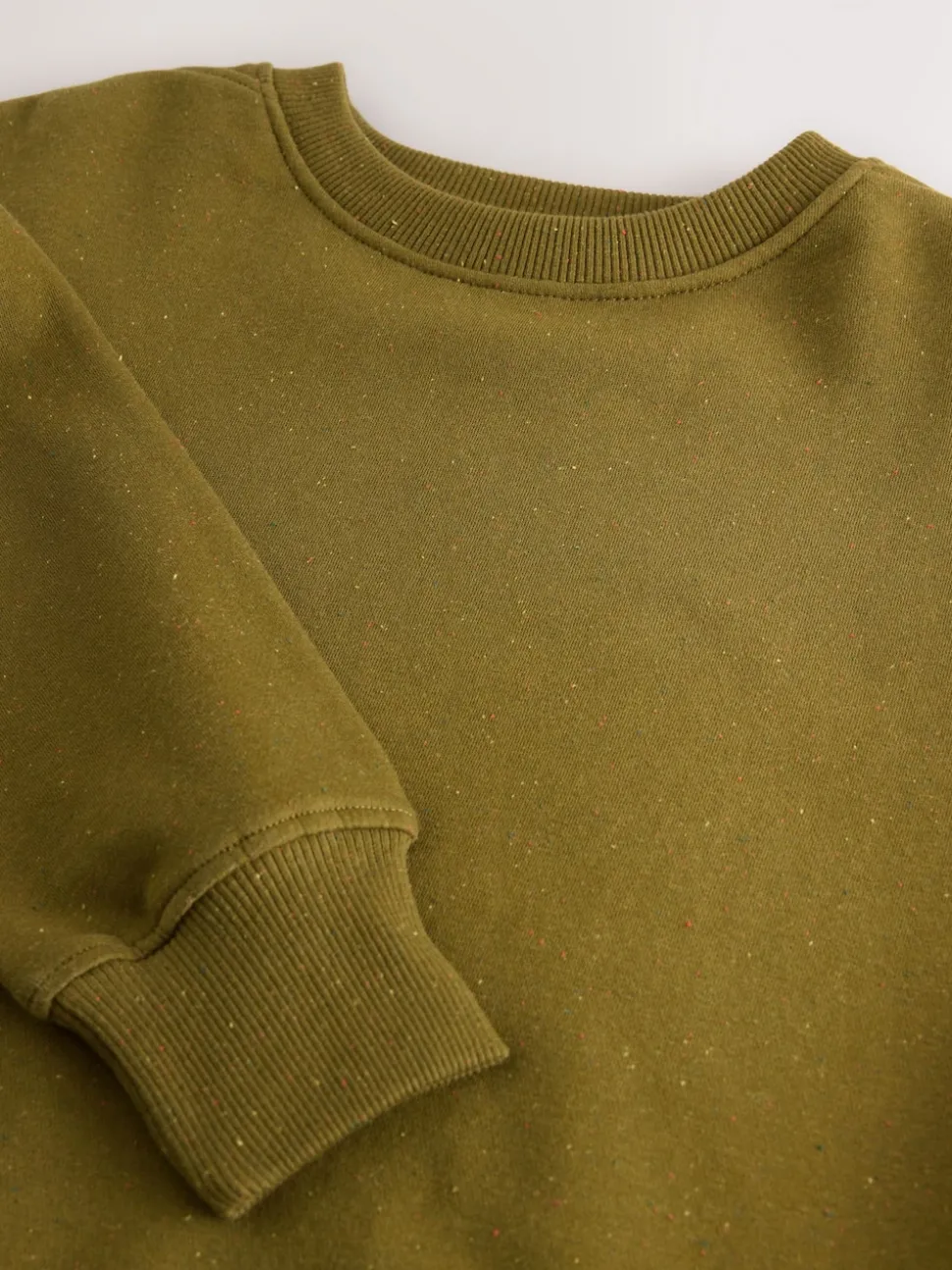 Olive Green Relaxed Fit Essentials Longline Sweatshirt with Pockets