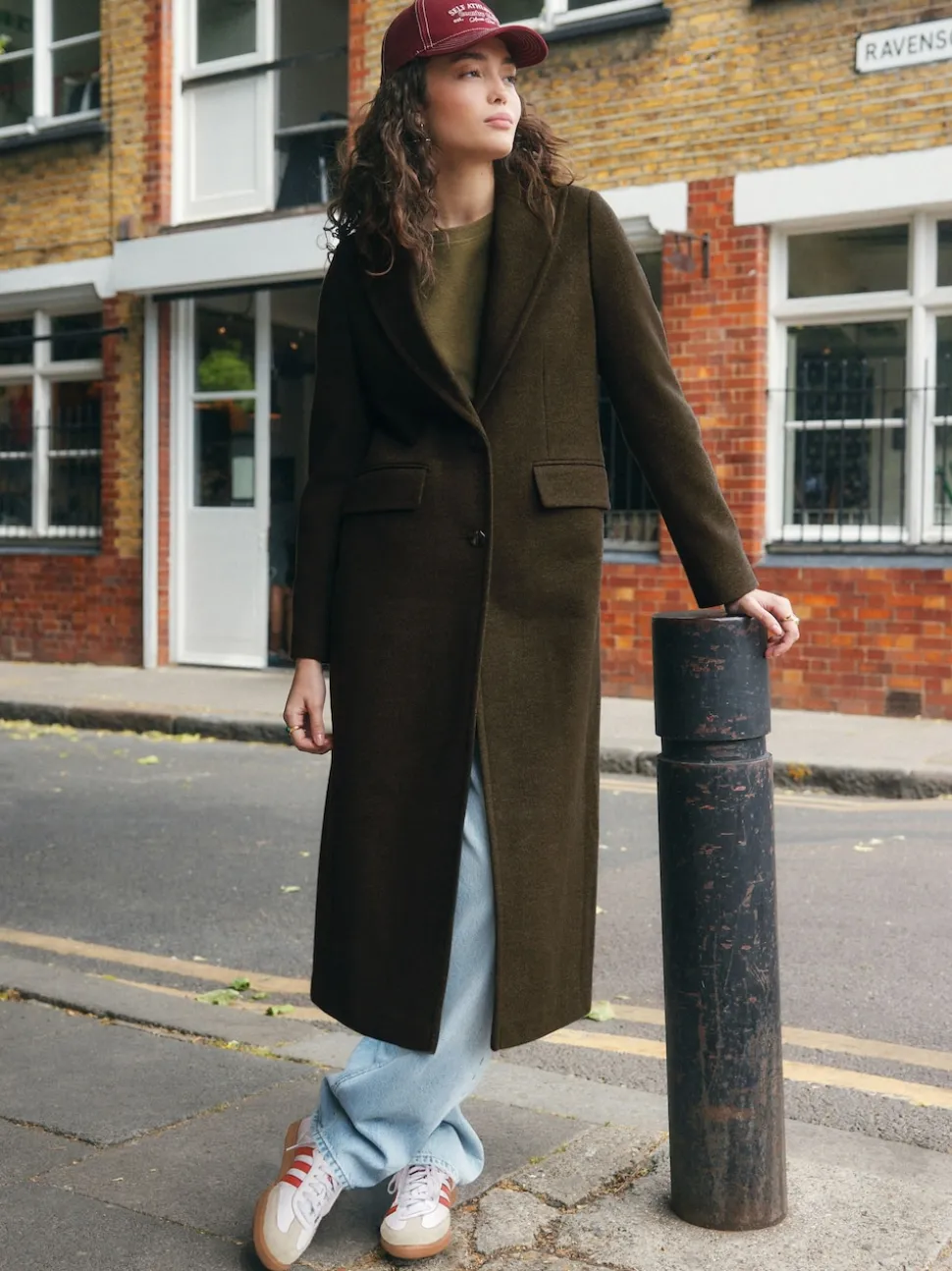 Olive Green Revere Coat