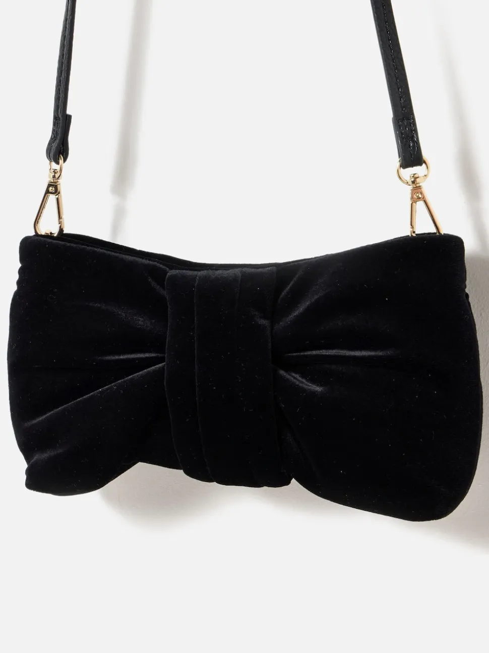 Oliver Bonas Black Bow Clutch Bag