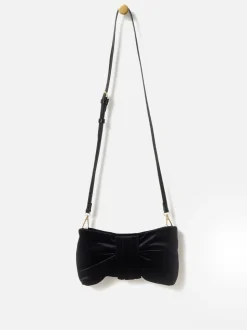 Oliver Bonas Black Bow Clutch Bag