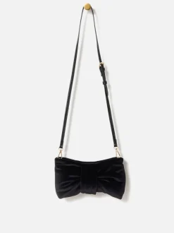 Oliver Bonas Black Bow Clutch Bag