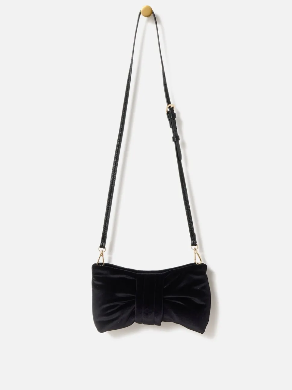Oliver Bonas Black Bow Clutch Bag