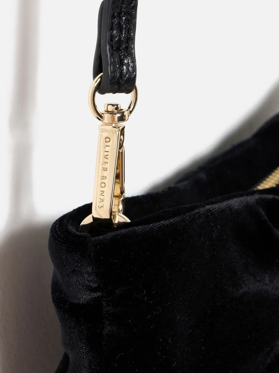 Oliver Bonas Black Bow Clutch Bag